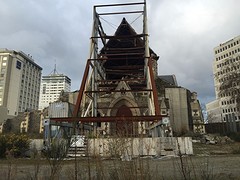 kathedraal van christchurch, wat er overblijft na de aardbeving van 2011