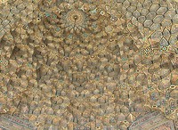 Binnenkant koepel Nasir-al-Molkmoskee, Shiraz