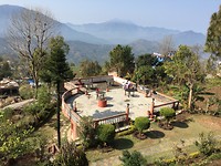 Tuin in de Gorkha Inn (hotel)