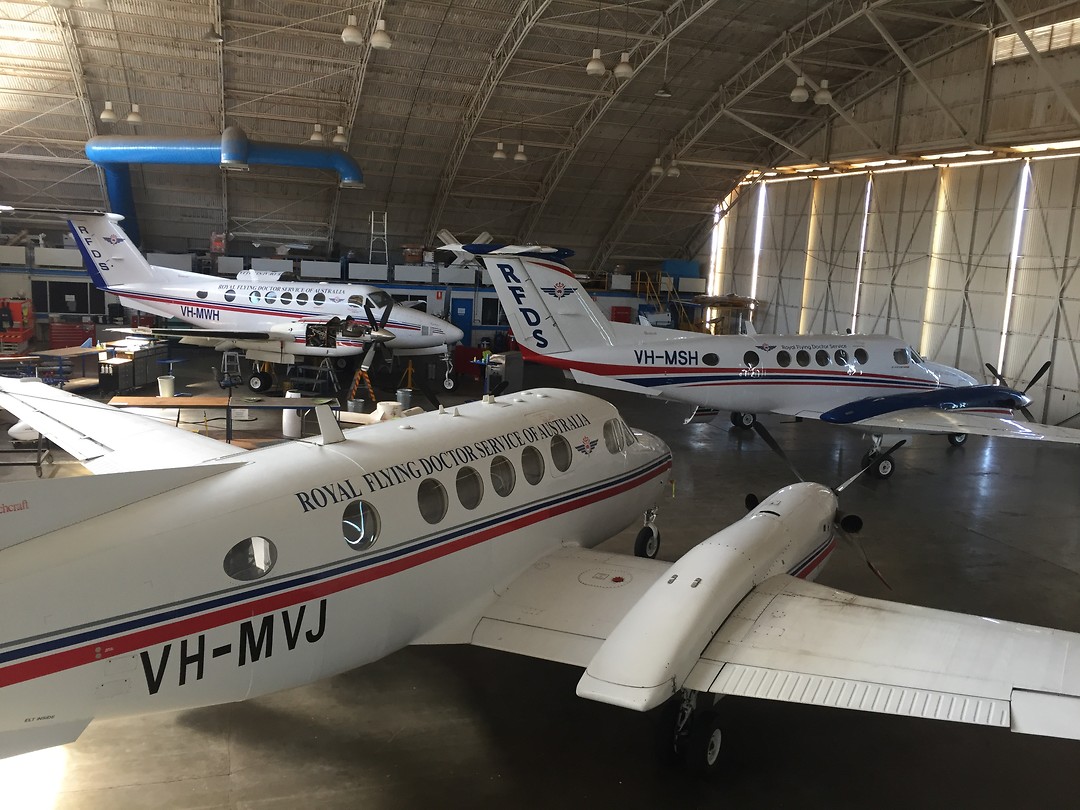 Vliegtuigen in het Royal Flying Doctors Museum