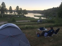 De camping bij het Råvarpmeer