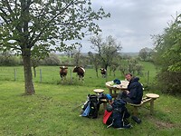 Lunchen op weg naar Kédange