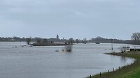 Ondergelopen uiterwaarden bij Deventer