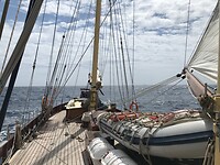 Zon voor de Portugese kust, voordat het 5 dagen grijs werd