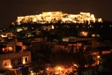 Acropolis by night. En ja, dit is vanuit onze hotelkamer!