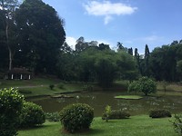Vijver in de vorm van Sri Lanka
