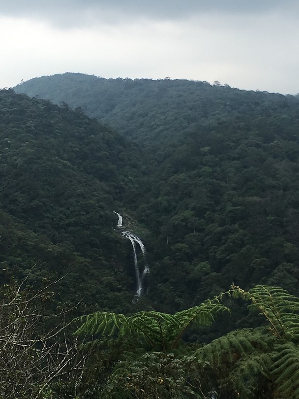 Daar achter zit een waterval
