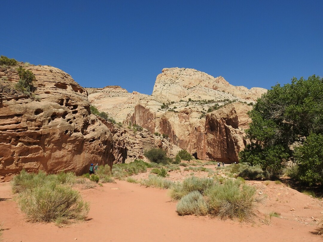 Tussen de rotsen door de Grand Wash Trail