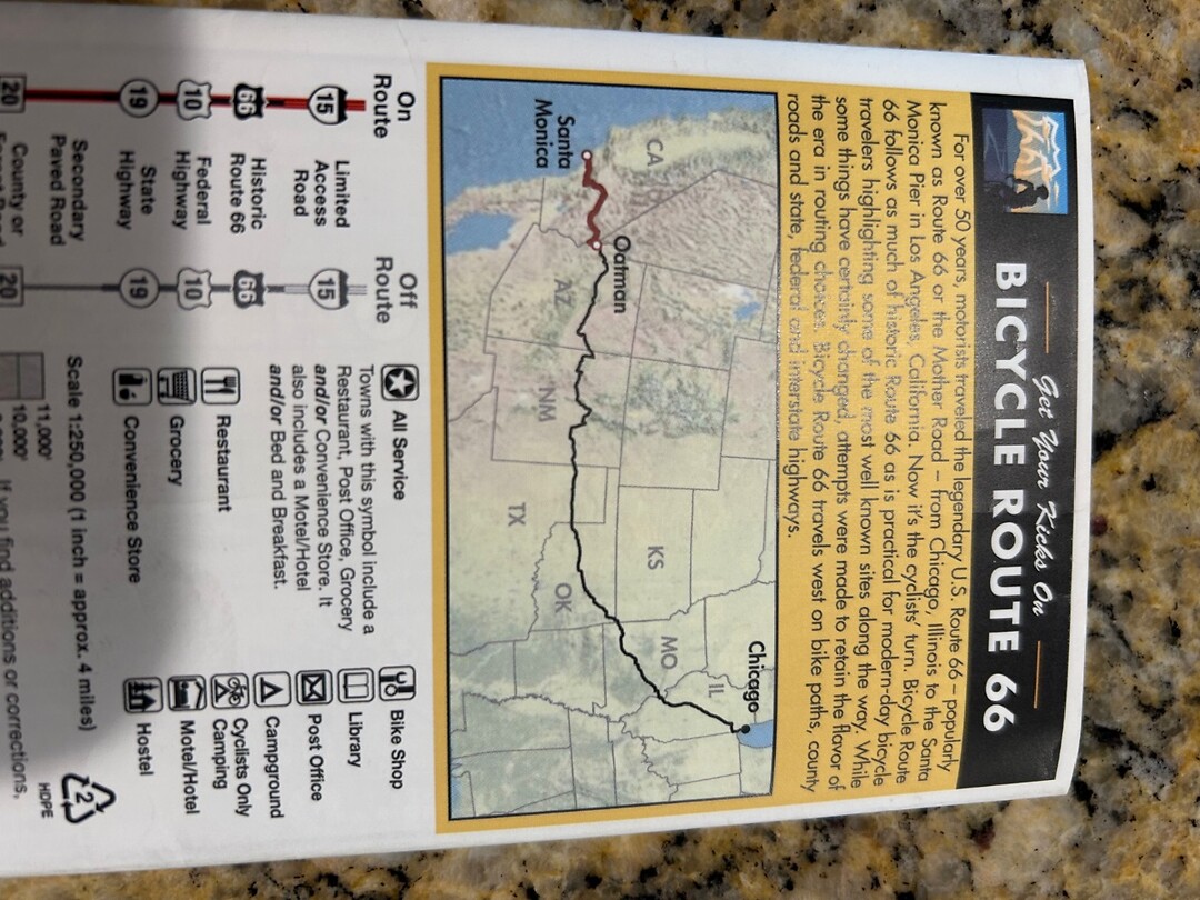 The ACA map of the Route 66 (for cyclists!)