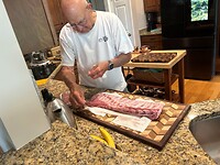 Preparing the steak Wayne's way