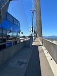 The incredible noisy crossing of a bridge towards Vancouver