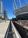 Along a big stadion