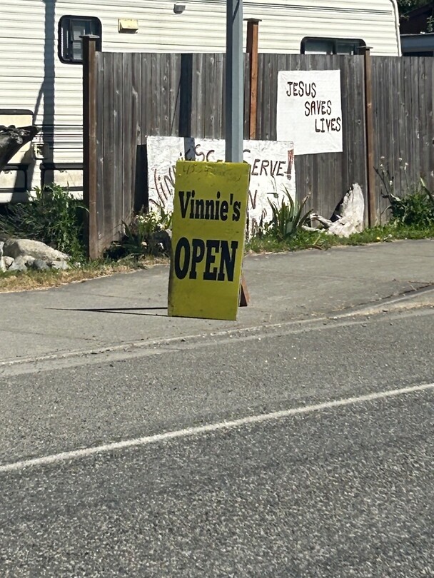 Vince Open; my son in law having a secret shop...