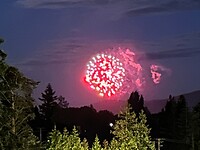 Fireworks from the roof of the parking