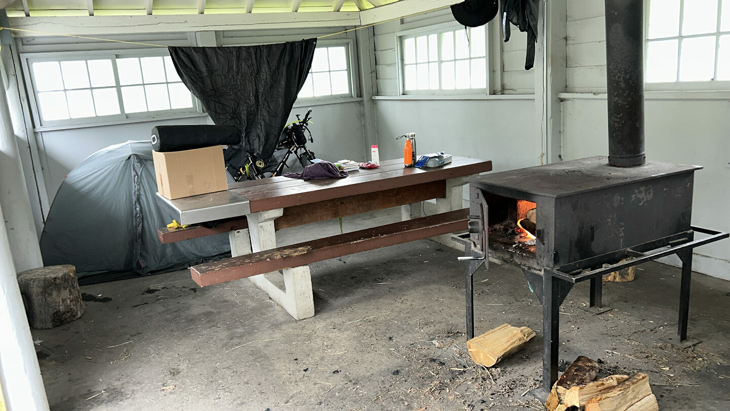 A warm shelter on the campsite