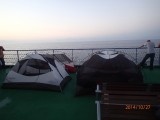 Tents on the deck