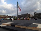 The gigantic vlag of Mexico on the historic square in Mexico City