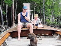 Longtail boat trip; monkeys