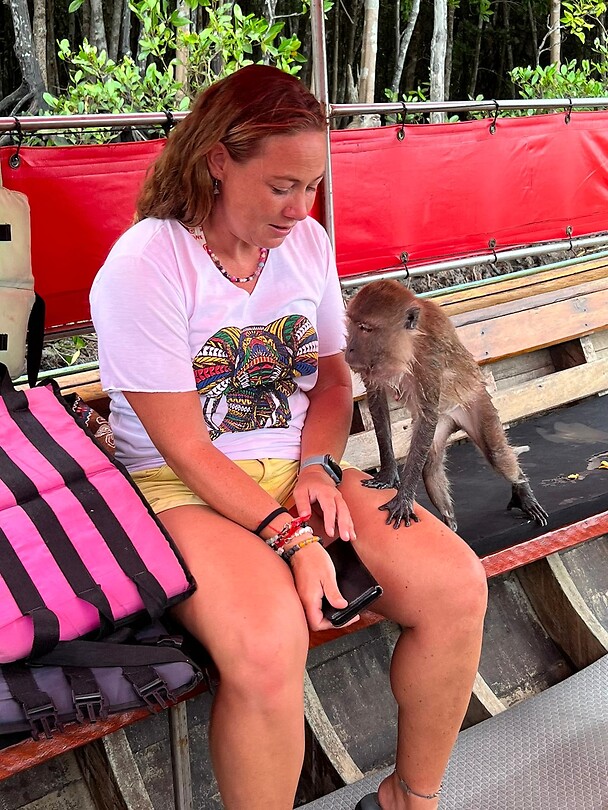 Longtail boat trip; monkeys