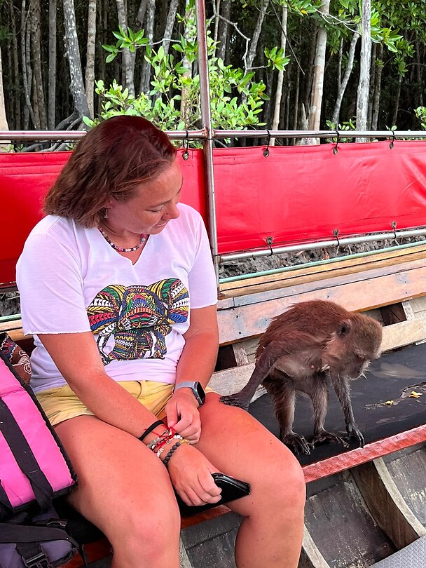 Longtail boat trip; monkeys