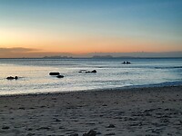 Sunset, beach close by our bungalow