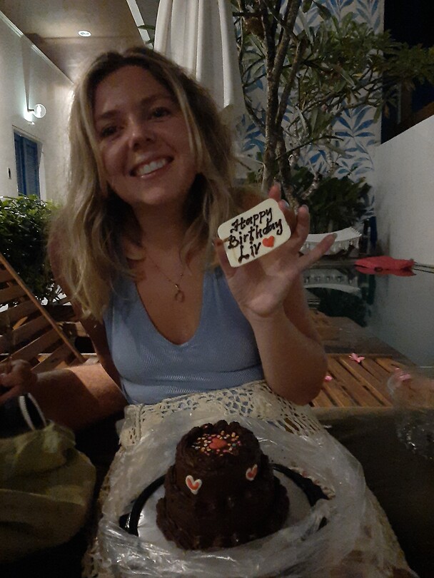 At 5 in the morning!!! Chocolate birthday cake!!