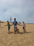 Van de duin af rennen in Pacific city