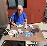 Terras in de zon.