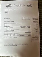 De rekening van ons hotel.