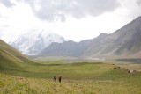 wandelen richting peak lenin