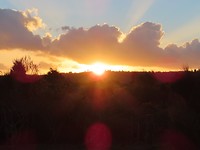 Zonsondergang op de camping