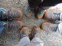 onze schoenen na een wandeling glibberen en glijden