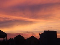 zonsondergang in Ninh Binh