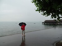 genieten van de aangename temperatuur