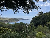 Zicht op de baai van Salcombe vanuit Overbeck’s Garden