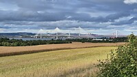 Zicht op de bruggen van de Firth of Forth