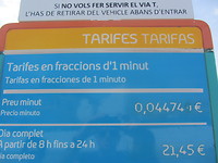 Tarief voor parkeren : hoeveel voor 17 min.. ?