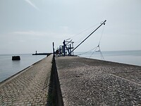 Pier met vistuig