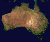 dat eilandje rechts onderaan, dat is Tasmania!