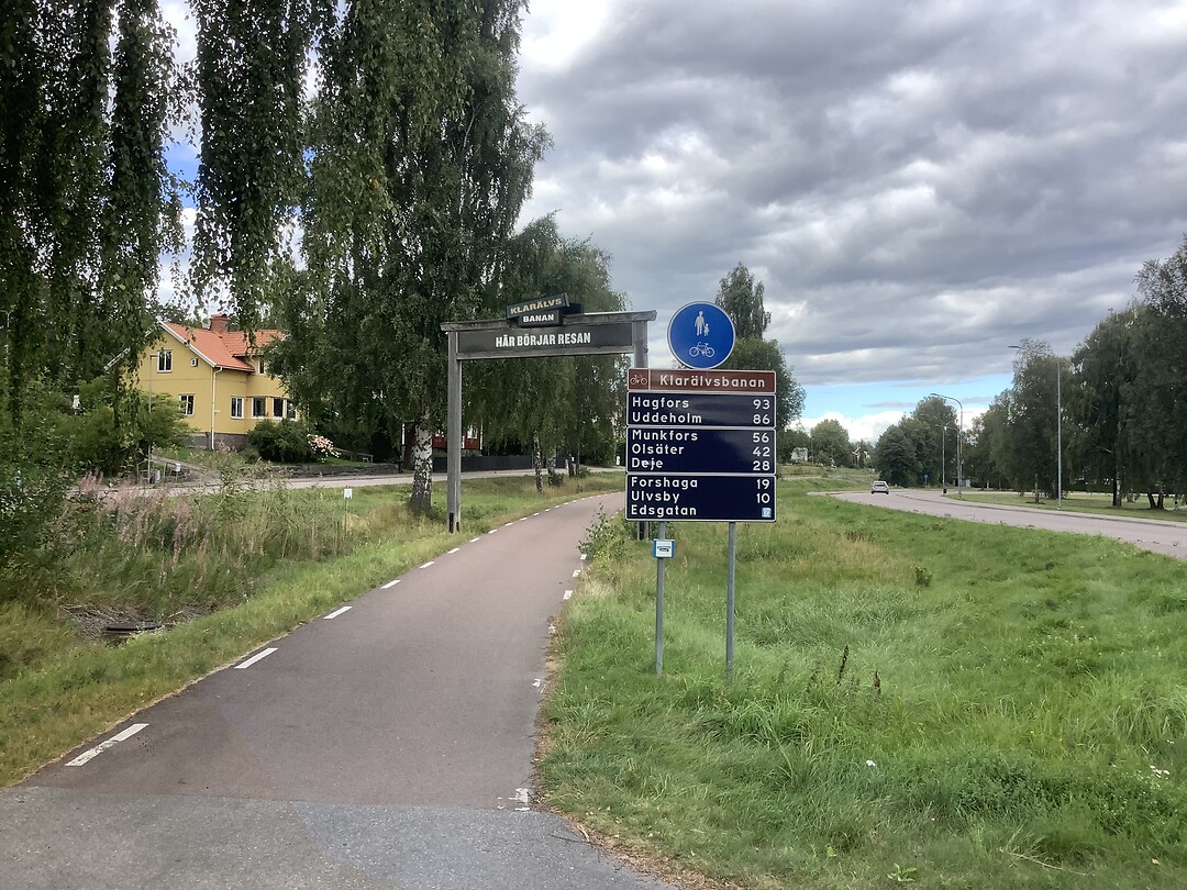 De start van het fietspad