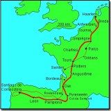 Nog een keer de afgelegde route 2.600 km in 28 fietsdagen / 160 uur fietsen. 16,25 pu en 93 km pd