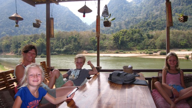De lunch na de boottocht naar Muang Ngoi