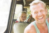 In de safarijeep
