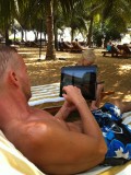 Marc werkt het blog bij op de laatste dag in Sri Lanka