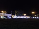 Kerstverlichting en muziek in de fietstaxi
