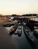 Longtailboten die worden gebruikt op de Mekong rivier