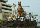 Kattenmonument in Kuching 'Cat City'