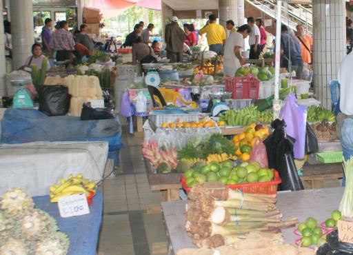 De markt in Serian, Sarawak