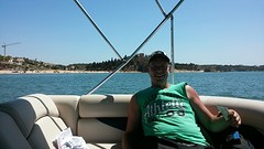 met spierpijn van het waterskiën:) maar ook hij vond het prachtig ook had hij ze al gezien