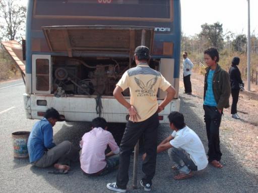 Nauurlijk ging de bus kapot